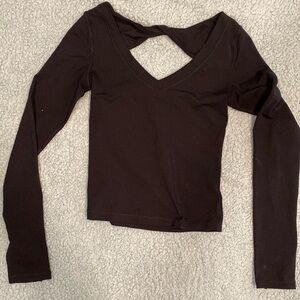 Athleta long sleeve open back top